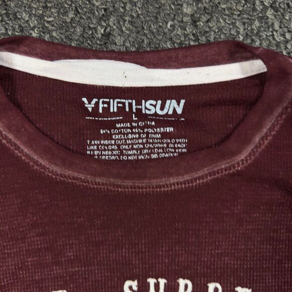 Fifth Sun Long sleeve Men L Maroon Cotton Blend Snake Graphic Y2K Streetwear - Picture 3 of 5